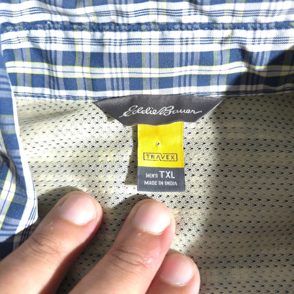 Eddie Bauer Travex Plaid Button Up Shirt Men TXL Long Sleeve Outdoor Work Casual - Picture 9 of 13